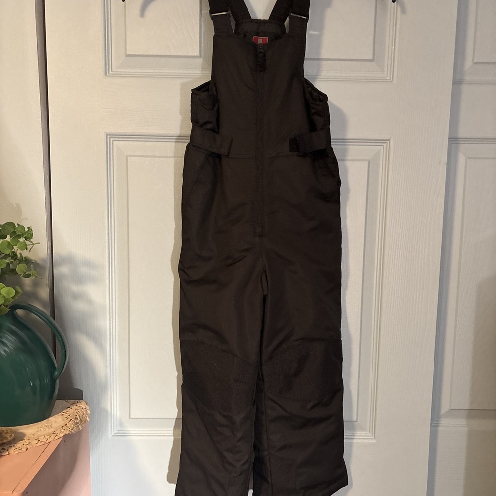 Swiss Tech Boys Size 4-5 Black‎ Snow Bibs Reinforced Knee Adjustable